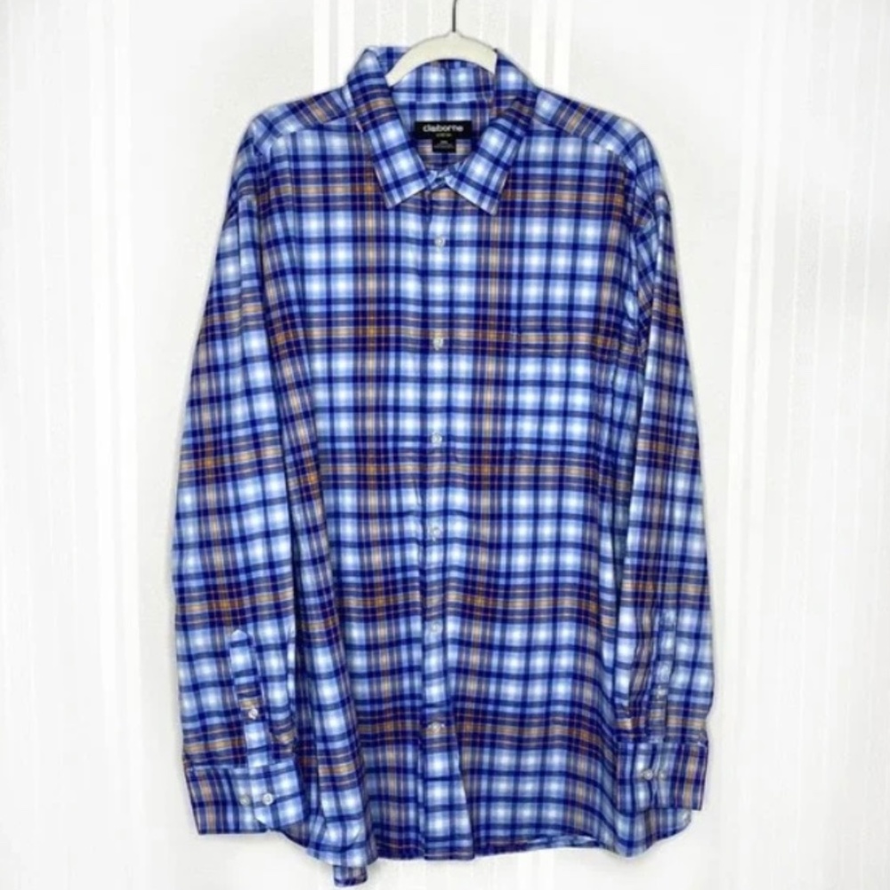 Men's Blue Plaid Stretch Flannel